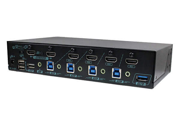 4K 4x2 KVM Matrix with Mouse Roaming and Full-Frame PBP function