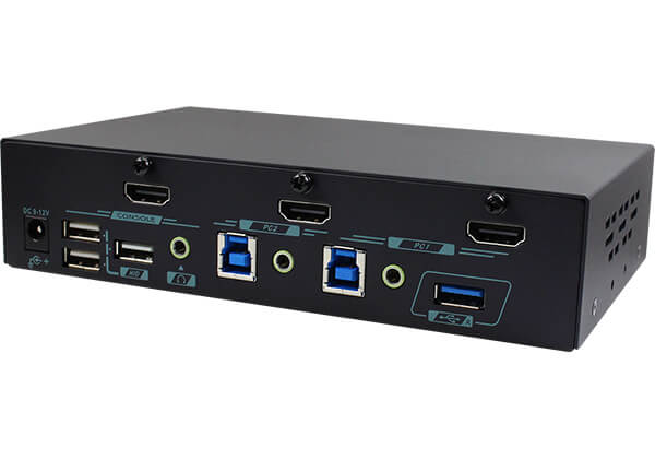 2 Ports 4K Full-Frame PBP PIP HDMI KVM Switch with Mouse Roaming and built-in Scaler, instant switching function