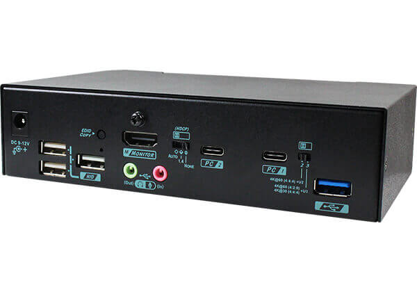 2 Ports True 4K USB C KVM Switch with HDMI Output